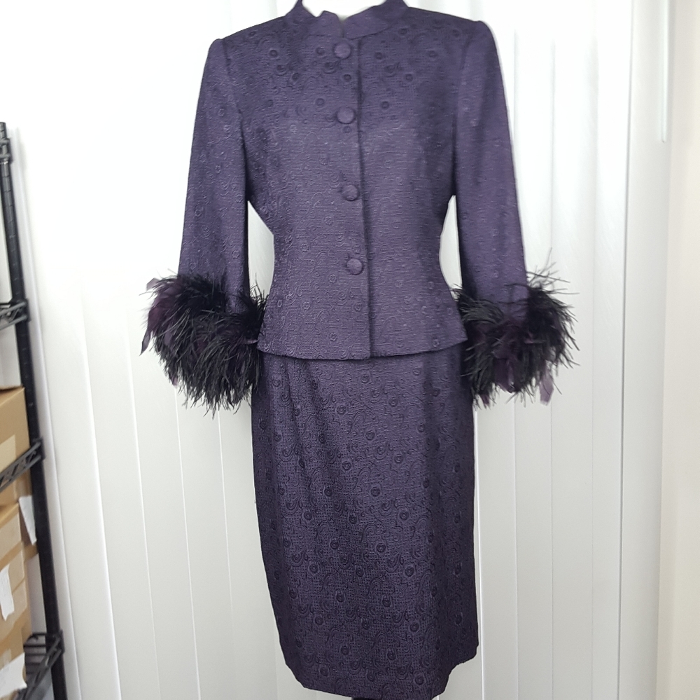 2 Piece Purple Skirt Set Size 8
